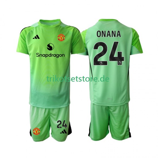Manchester United Torwart Andre Onana 24 2025-2026 Kinder Trikotset Viertes Kurzarm