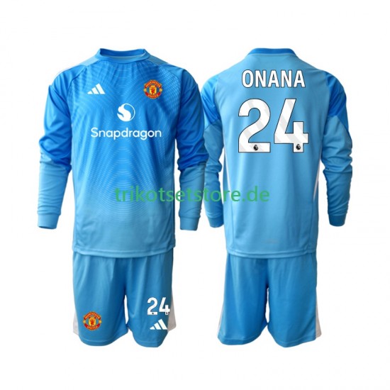 Manchester United Torwart Andre Onana 24 2025-2026 Kinder Trikotset Heim Langarm