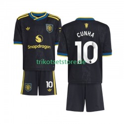 Manchester United Matheus Cunha 10 2025-2026 Kinder Trikotset Ausweich Kurzarm