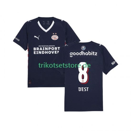 PSV Eindhoven Sergino Dest 8 2025-2026 Herren Trikot Auswärts Kurzarm