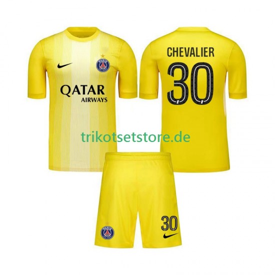 Paris Saint-Germain Torwart Lucas Chevalier 30 2025-2026 Kinder Trikotset Ausweich Kurzarm