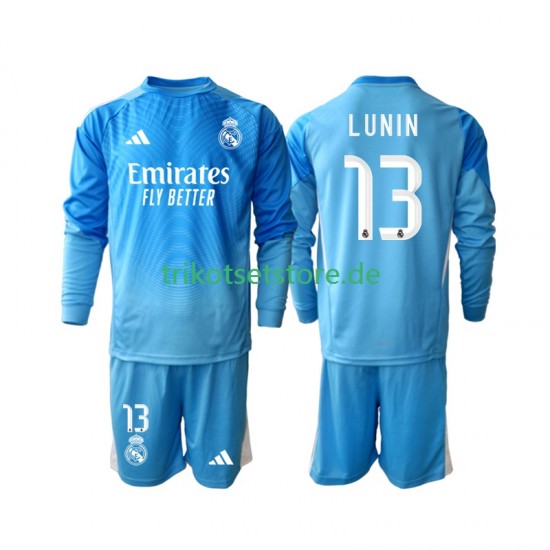 Real Madrid Torwart Andriy Lunin 13 2025-2026 Kinder Trikotset Heim Langarm
