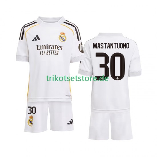 Real Madrid Mastantuono 30 2025-2026 Kinder Trikotset Heim Kurzarm