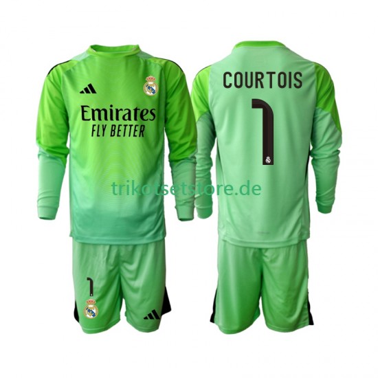 Real Madrid Thibaut Courtois 1 2025-2026 Kinder Trikotset Auswärts Langarm