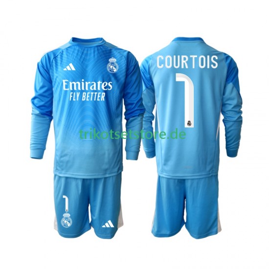 Real Madrid Thibaut Courtois 1 2025-2026 Kinder Trikotset Heim Langarm