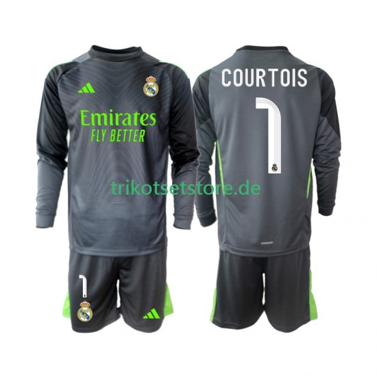 Real Madrid Thibaut Courtois 1 2025-2026 Kinder Trikotset Ausweich Langarm