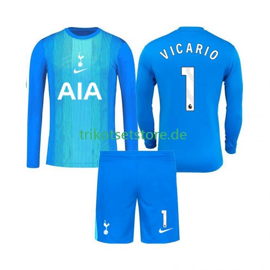 Tottenham Hotspur Torwart Guglielmo Vicario 1 2025-2026 Kinder Trikotset Auswärts Langarm