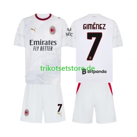 AC Mailand Gimenez 7 2026-2027 Kinder Trikotset Auswärts Kurzarm