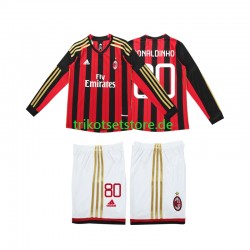 AC Mailand RONALDINHO 80 Retro 2013 2014 Kinder Trikotset Heim Langarm