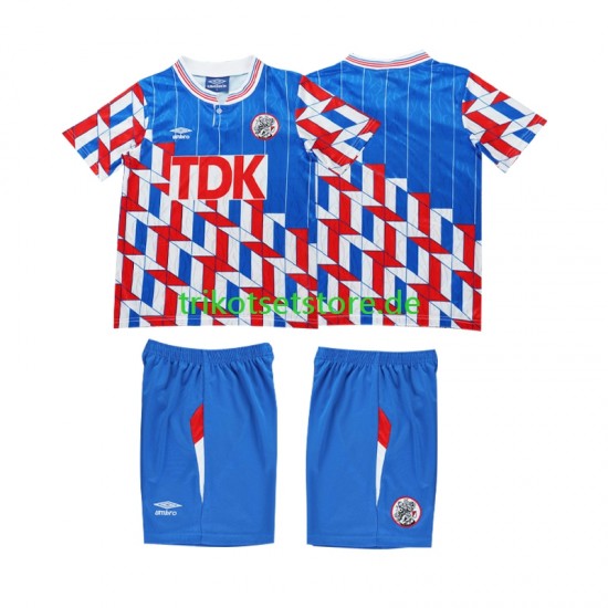 Ajax Amsterdam Retro 1989 1990 Kinder Trikotset Auswärts Langarm