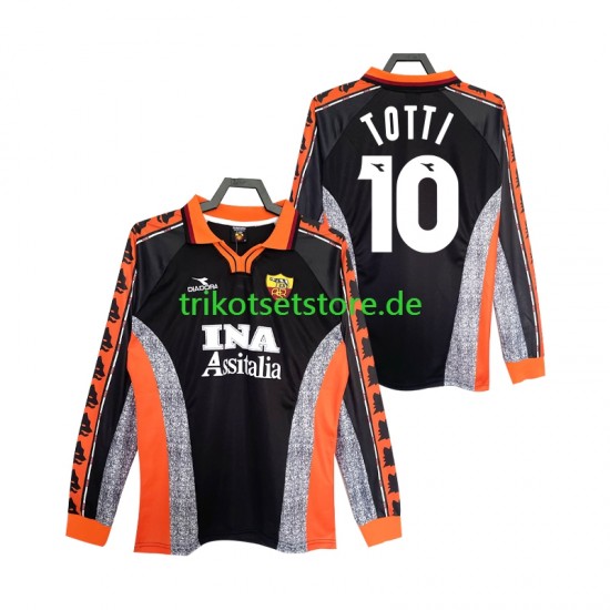 AS Rom Totti 10 Retro 1998 1999 Herren Trikot Ausweich Langarm