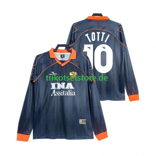 AS Rom Totti 10 Retro 1999 2000 Herren Trikot Ausweich Langarm