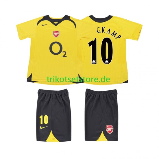 Arsenal BERGKAMP 10 Retro 2005 2006 Kinder Trikotset Auswärts Kurzarm
