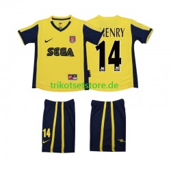 Arsenal Thierry Henry 14 Retro 2000 2001 Kinder Trikotset Auswärts Kurzarm