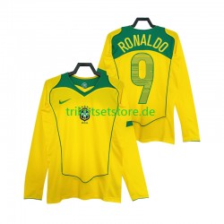 Brasilien RONALDO 9 Retro 2004 Herren Trikot Heim Langarm