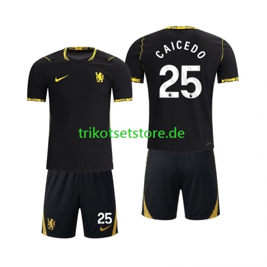 Chelsea Moises Caicedo 25 2026-2027 Kinder Trikotset Auswärts Kurzarm