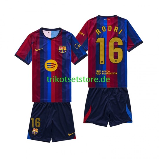 FC Barcelona Rodri 16 2026-2027 Kinder Trikotset Heim Kurzarm