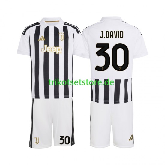 Juventus Turin Jonathan David 30 2026-2027 Kinder Trikotset Heim Kurzarm