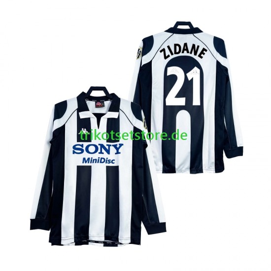 Juventus Turin ZIDANE 21 Retro 1997 1998 Herren Trikot Heim Langarm