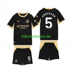 Manchester City Elliot Anderson 5 2026-2027 Kinder Trikotset Auswärts Kurzarm
