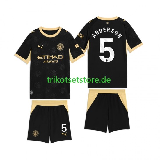 Manchester City Elliot Anderson 5 2026-2027 Kinder Trikotset Auswärts Kurzarm