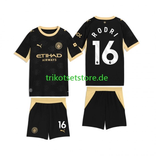 Manchester City Rodri 16 2026-2027 Kinder Trikotset Auswärts Kurzarm