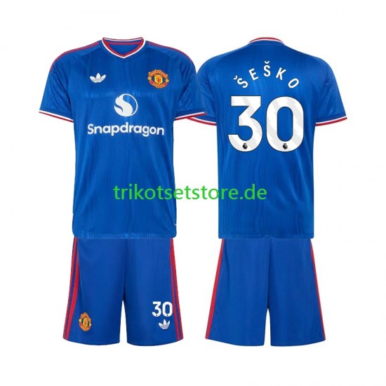 Manchester United Benjamin Sesko 30 2026-2027 Kinder Trikotset Auswärts Kurzarm