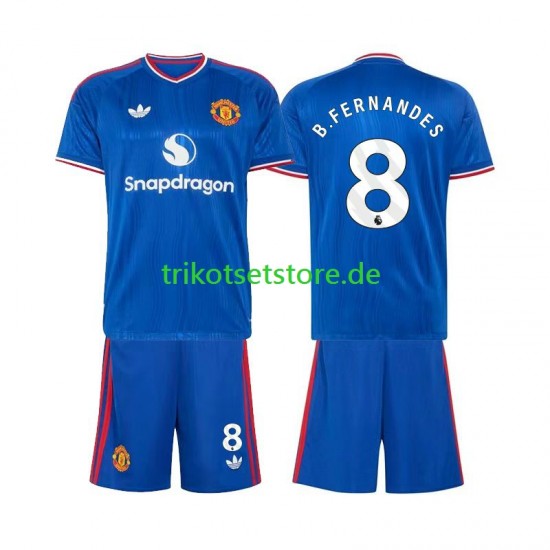 Manchester United Bruno Fernandes 8 2026-2027 Kinder Trikotset Auswärts Kurzarm