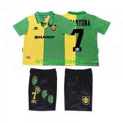 Manchester United CANTONA 7 Retro 1992 1994 Kinder Trikotset Ausweich Kurzarm
