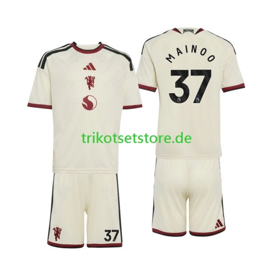 Manchester United Kobbie Mainoo 37 2026-2027 Kinder Trikotset Ausweich Kurzarm