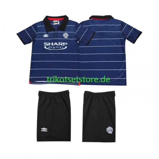 Manchester United Retro 1999 2000 Kinder Trikotset Auswärts Kurzarm