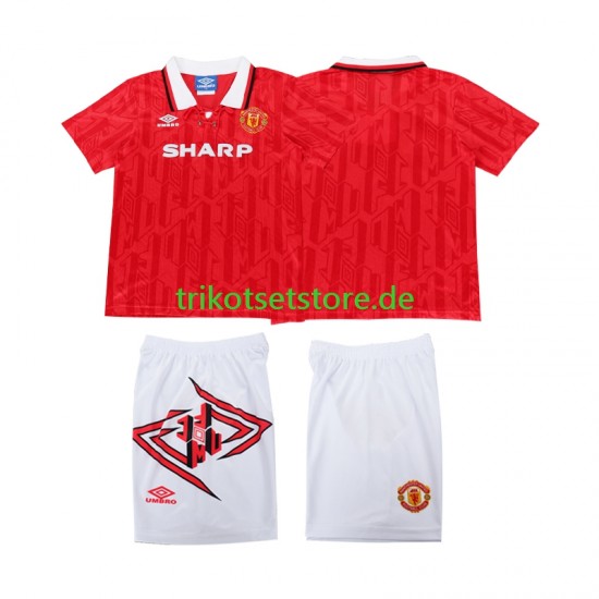 Manchester United Retro 1993 1994 Kinder Trikotset Heim Kurzarm