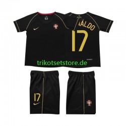 Portugal Cristiano Ronaldo 17 Retro 2006 Kinder Trikotset Auswärts Kurzarm