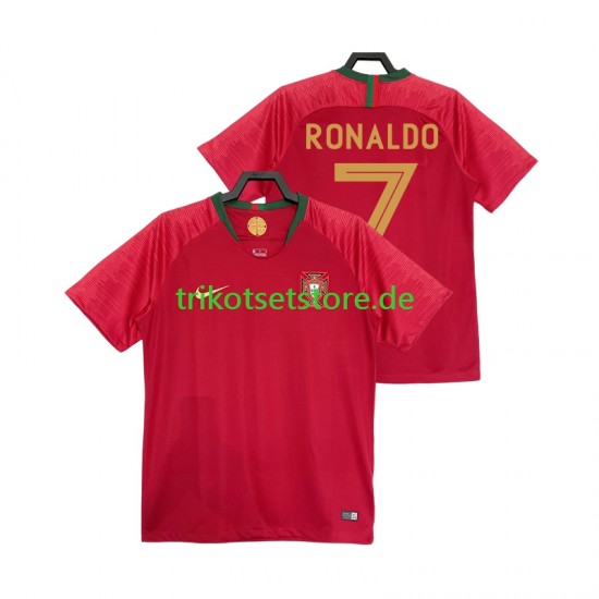 Portugal Cristiano Ronaldo 7 Retro 2018 Herren Trikot Heim Kurzarm
