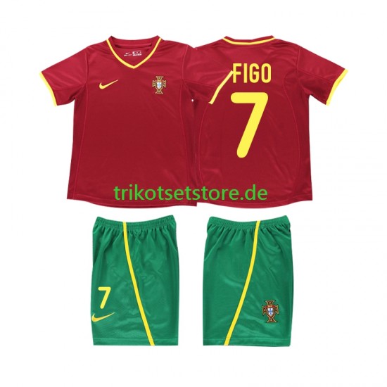 Portugal FIGO 7 Retro 2002 Kinder Trikotset Heim Kurzarm