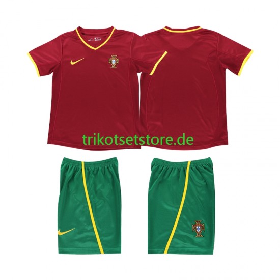 Portugal Retro 2002 Kinder Trikotset Heim Kurzarm
