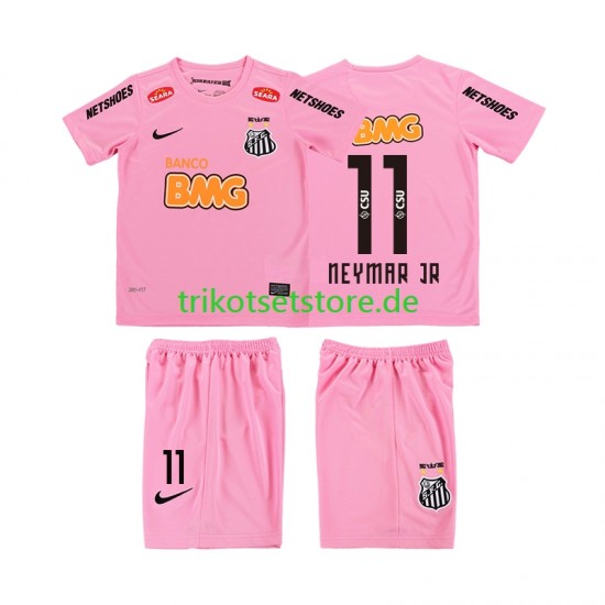 Santos Neymar JR 11 Retro 2012 2013 Kinder Trikotset Viertes Kurzarm