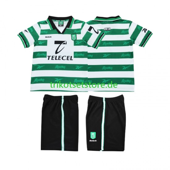 Sporting CP Retro 1999 2000 Kinder Trikotset Heim Kurzarm