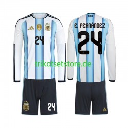 Argentinien Enzo Fernandez 24 World Cup 2026 Kinder Trikotset Heim Langarm