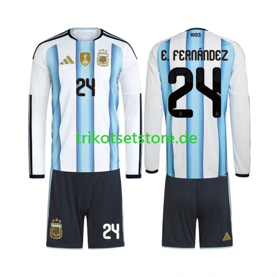 Argentinien Enzo Fernandez 24 World Cup 2026 Kinder Trikotset Heim Langarm