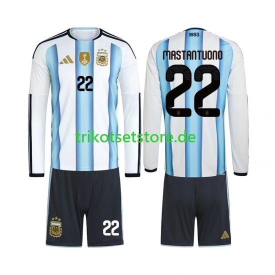 Argentinien Franco Mastantuono 22 World Cup 2026 Kinder Trikotset Heim Langarm