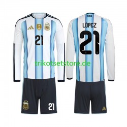 Argentinien Jose Manuel Lopez 21 World Cup 2026 Kinder Trikotset Heim Langarm