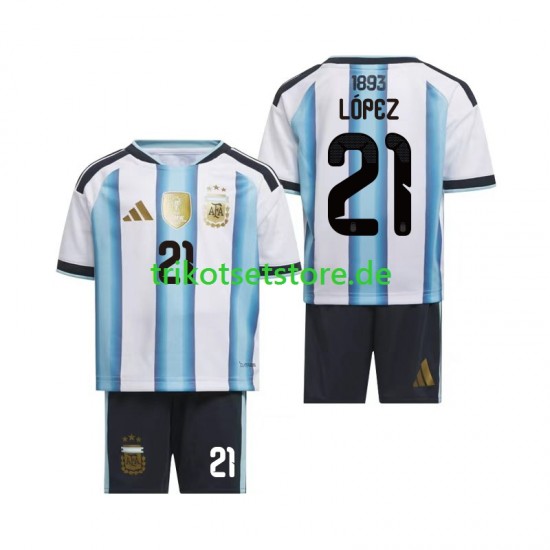 Argentinien Jose Manuel Lopez 21 World Cup 2026 Kinder Trikotset Heim Kurzarm