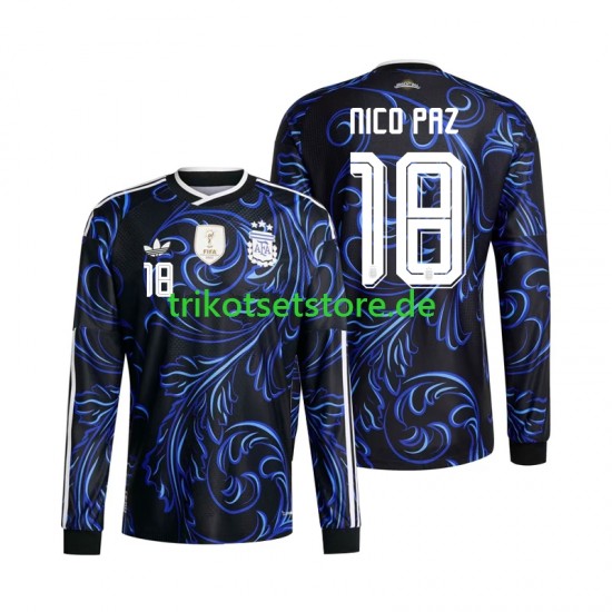 Argentinien Nico Paz 18 World Cup 2026 Herren Trikot Auswärts Langarm