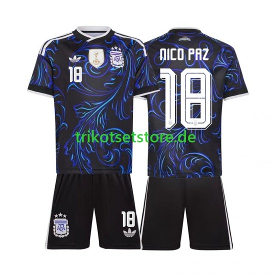 Argentinien Nico Paz 18 World Cup 2026 Kinder Trikotset Auswärts Kurzarm