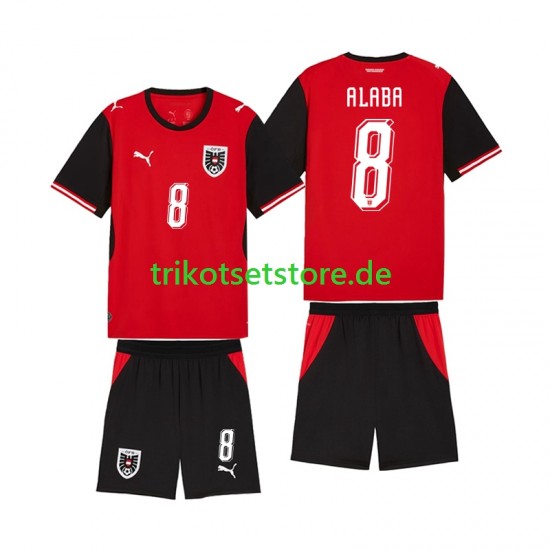 Österreich David Alaba 8 World Cup 2026 Kinder Trikotset Heim Kurzarm