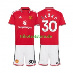 Manchester United Benjamin Sesko 30 2026-2027 Kinder Trikotset Heim Kurzarm