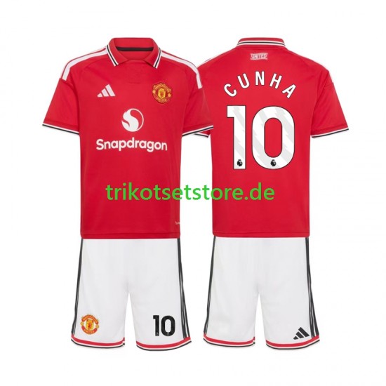 Manchester United Matheus Cunha 10 2026-2027 Kinder Trikotset Heim Kurzarm