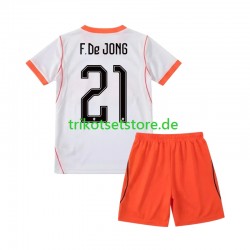 Niederlande Frenkie de Jong 21 World Cup 2026 Kinder Trikotset Auswärts Kurzarm