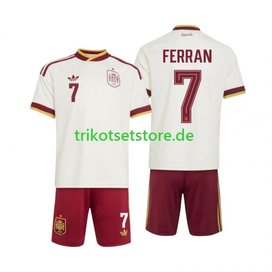 Spanien Ferran Torres 7 World Cup 2026 Kinder Trikotset Auswärts Kurzarm